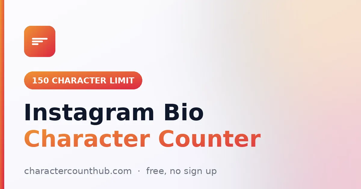 Instagram bio character counter showing the 150 character limit